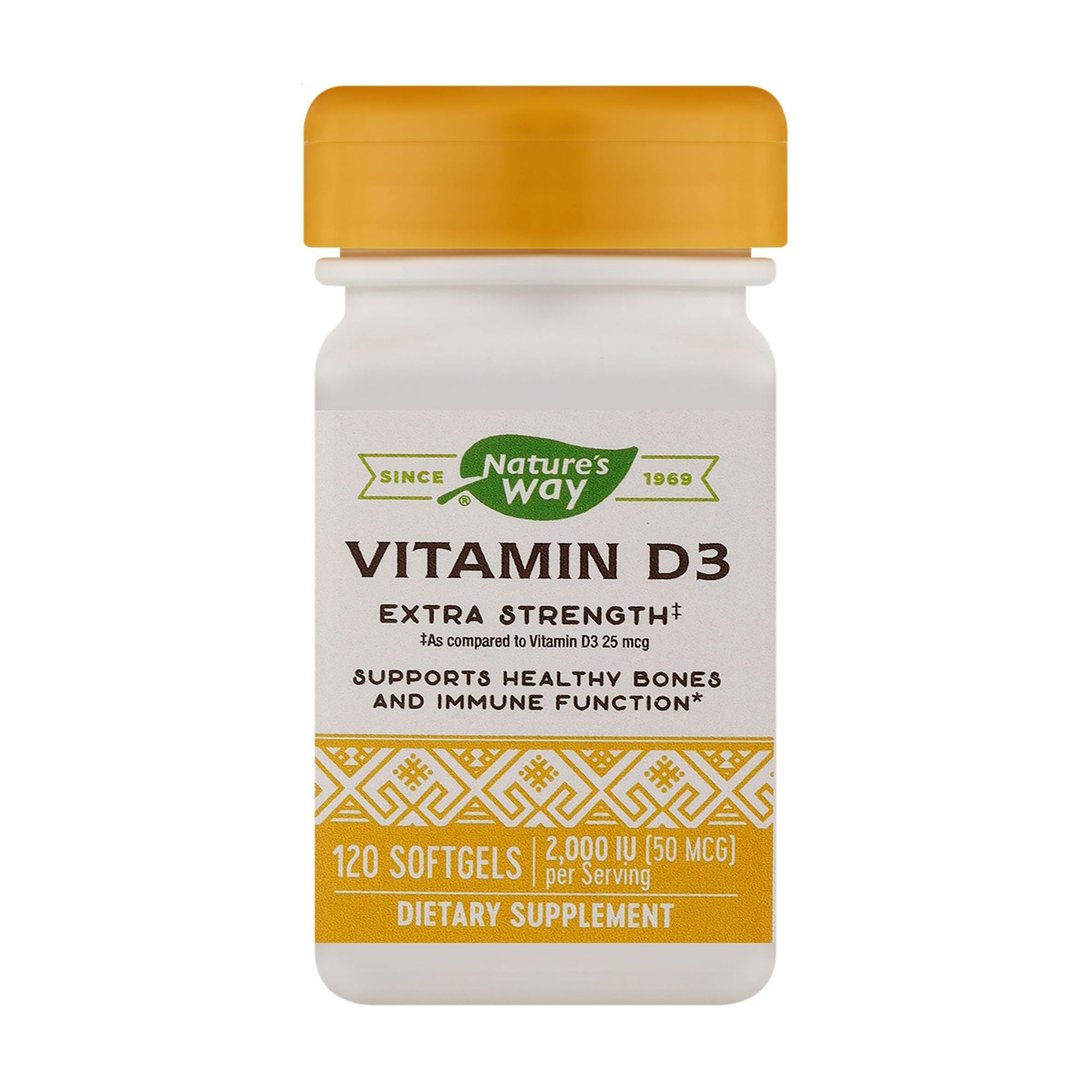 Вітамін Д3 Nature's Way Vitamin D3 Extra Strength 2000 МО, 120 гелевих капсул